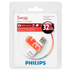 Philips FM32FD05B Vivid Edition 32GB USB 2.0 Flash Drive - Stylish Orange Design, High-Speed Storage Solution!